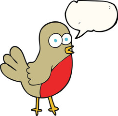 freehand drawn speech bubble cartoon robin
