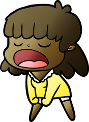 cartoon woman talking loudly