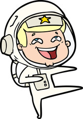 cartoon laughing astronaut