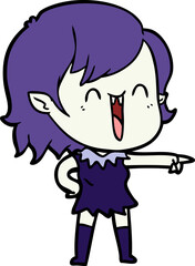 cute cartoon happy vampire girl