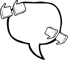 freehand drawn speech bubble cartoon quote marks