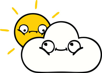 cute cartoon of a sunshine and cloud