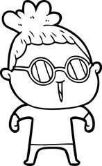 cartoon woman wearing spectacles