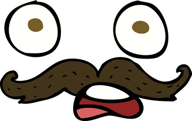 cartoon mustache face