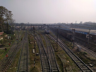 railroad tracks in the morning | Railway Yard