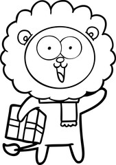 happy cartoon lion