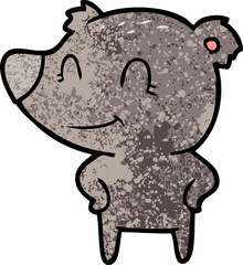 friendly bear with hands on hips