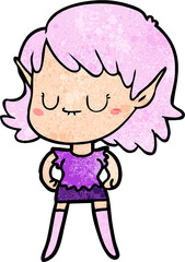 happy cartoon elf girl