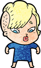 cartoon surprised girl