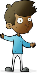 cartoon curious boy