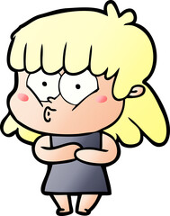 cartoon whistling girl