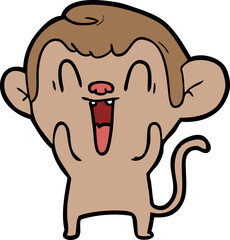 cartoon laughing monkey