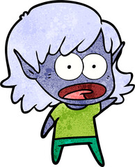 cartoon shocked elf girl