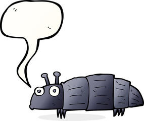 cartoon bug with speech bubble