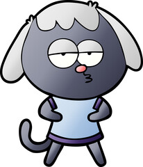 cartoon bored dog