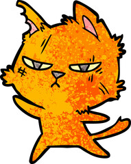 tough cartoon cat