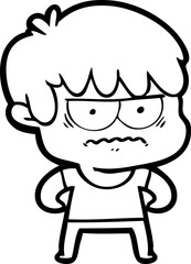 annoyed cartoon boy