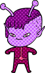 cute cartoon alien girl