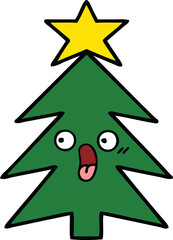cute cartoon of a christmas tree