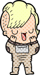 cute cartoon girl with hipster haircut