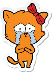 sticker of a cartoon cat