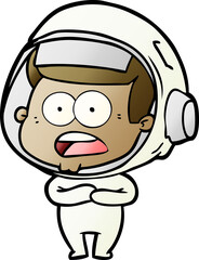 cartoon surprised astronaut