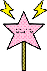 comic book style cartoon of a magic wand