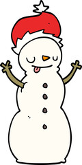 cartoon christmas snowman