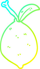 cold gradient line drawing of a cartoon organic lemon
