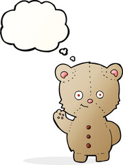 cartoon teddy bear with thought bubble