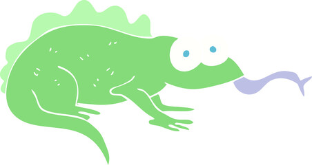 flat color illustration of lizard