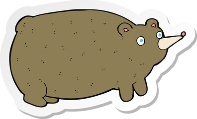 sticker of a funny cartoon bear