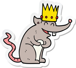 sticker of a cartoon rat king laughing