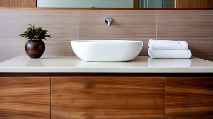 Fototapeta na wymiar modern bathroom interior with white sink