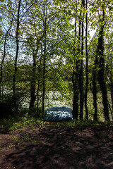 Zelt eines Obdachlosen in der Stadt