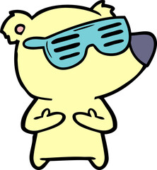 cartoon bear wearing sunglasses