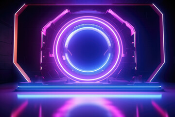 Fototapeta premium Abstract motion background captivates with vibrant neon lights, creating an atmosphere of modern artistry and dynamic movement. Ideal for technology, innovation, and creative expression visuals.