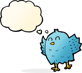 cartoon bird with thought bubble