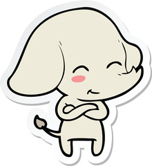 Obraz premium sticker of a cute cartoon elephant