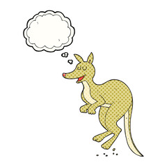 freehand drawn thought bubble cartoon kangaroo