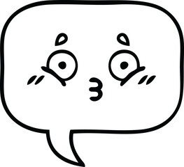 line drawing cartoon of a speech bubble