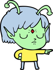 cartoon alien girl