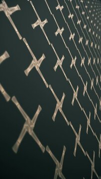 Vertical video - Saint Brigid's Day background: a repeating pattern of decorative Brigid's cross shapes moving towards the camera. This symbolic Irish motion background is full HD and looping.