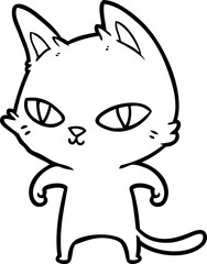 cartoon cat with bright eyes
