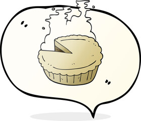 freehand drawn speech bubble cartoon pie