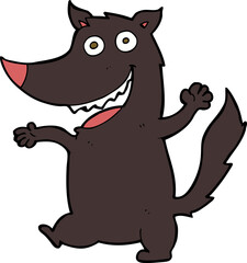 cartoon happy wolf
