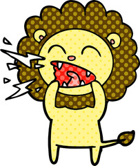 cartoon roaring lion