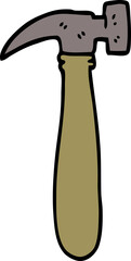 hand drawn doodle style cartoon hammer