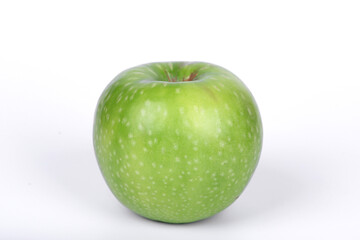 Green apple with water drops isolated on white background, clipping path included