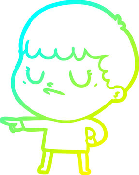 recommend clip art: cold gradient line drawing of a cartoon grumpy boy